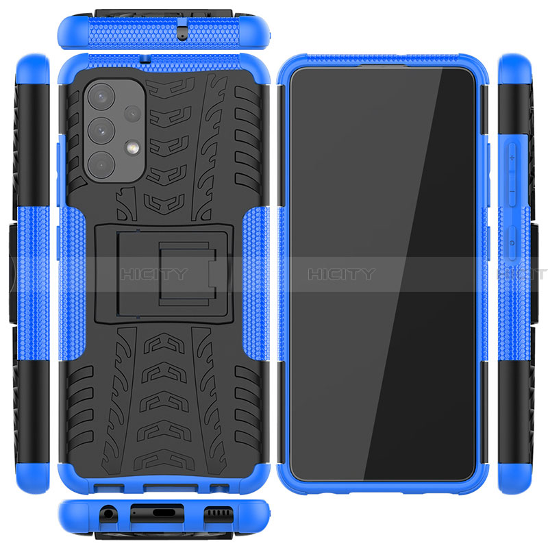 Coque Contour Silicone et Plastique Housse Etui Mat avec Support JX2 pour Samsung Galaxy A32 4G Plus