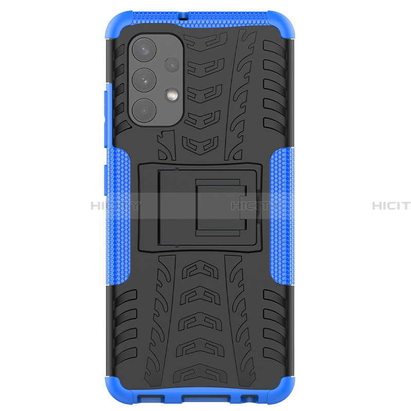 Coque Contour Silicone et Plastique Housse Etui Mat avec Support JX2 pour Samsung Galaxy A32 4G Plus