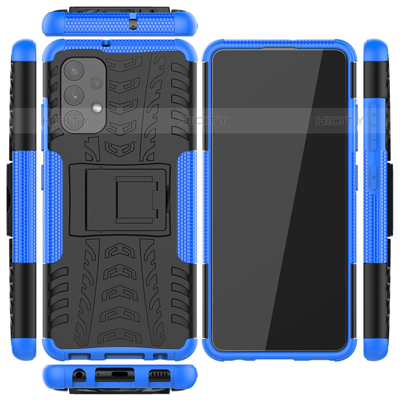 Coque Contour Silicone et Plastique Housse Etui Mat avec Support JX2 pour Samsung Galaxy M32 5G Plus