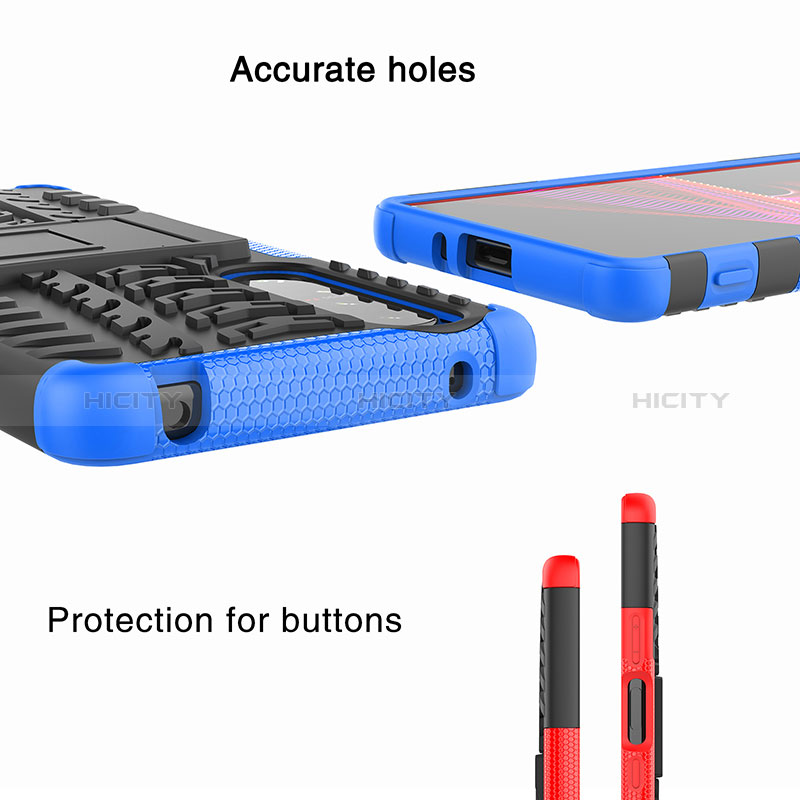 Coque Contour Silicone et Plastique Housse Etui Mat avec Support JX2 pour Sony Xperia 1 III Plus