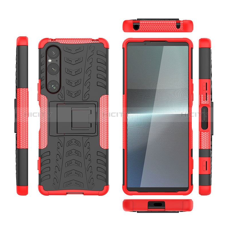 Coque Contour Silicone et Plastique Housse Etui Mat avec Support JX2 pour Sony Xperia 1 V Plus