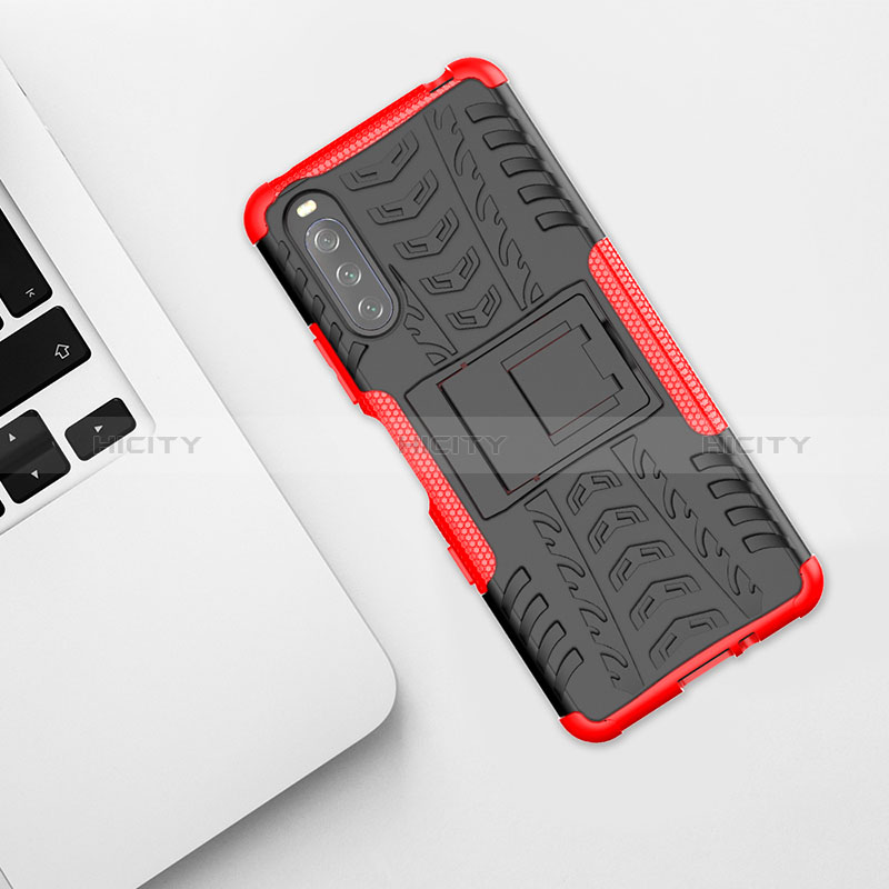 Coque Contour Silicone et Plastique Housse Etui Mat avec Support JX2 pour Sony Xperia 10 III Lite Plus