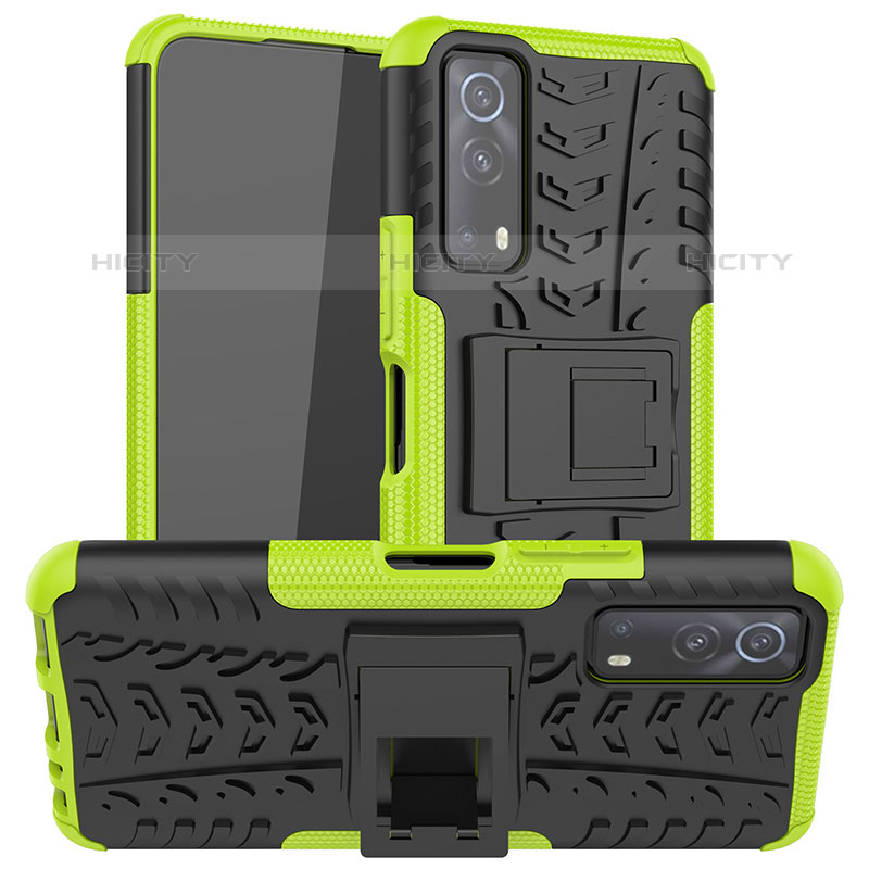 Coque Contour Silicone et Plastique Housse Etui Mat avec Support JX2 pour Vivo iQOO Z3 5G Plus