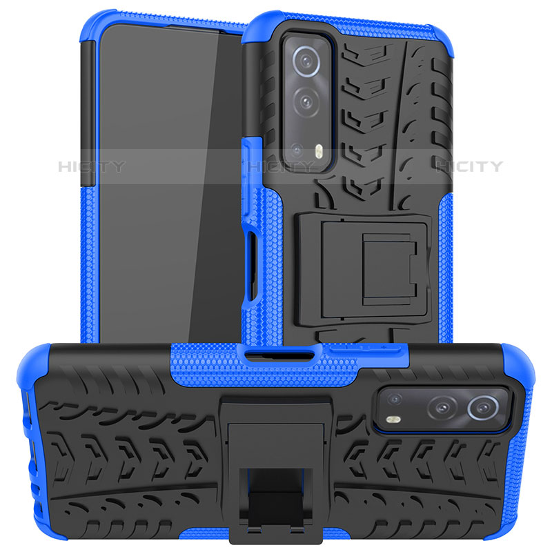 Coque Contour Silicone et Plastique Housse Etui Mat avec Support JX2 pour Vivo iQOO Z3 5G Plus