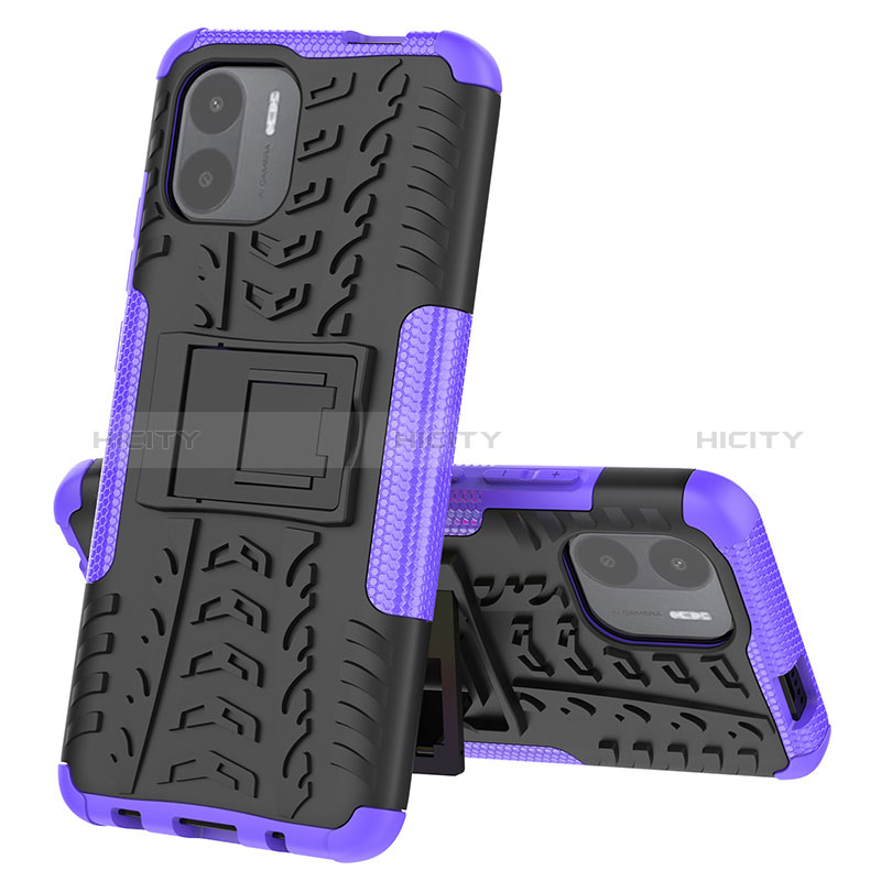 Coque Contour Silicone et Plastique Housse Etui Mat avec Support JX2 pour Xiaomi Poco C50 Plus