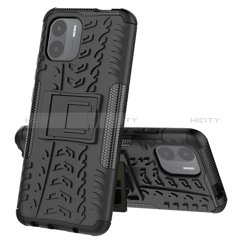 Coque Contour Silicone et Plastique Housse Etui Mat avec Support JX2 pour Xiaomi Poco C50 Plus