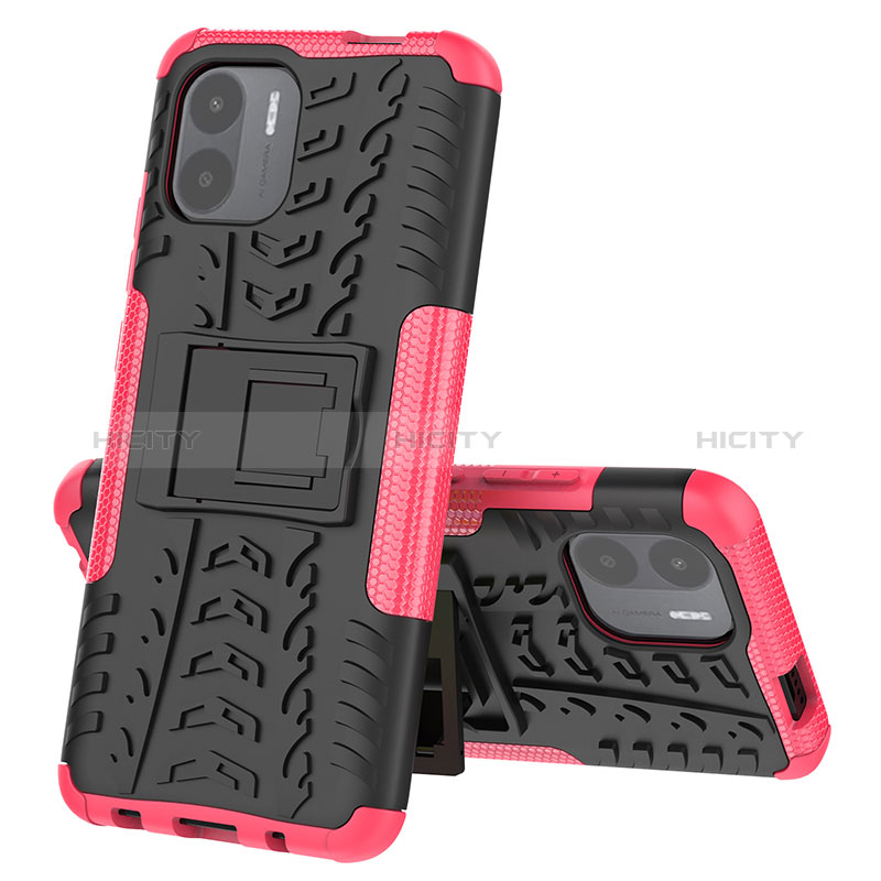 Coque Contour Silicone et Plastique Housse Etui Mat avec Support JX2 pour Xiaomi Poco C50 Plus