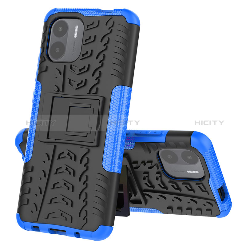 Coque Contour Silicone et Plastique Housse Etui Mat avec Support JX2 pour Xiaomi Poco C51 Plus