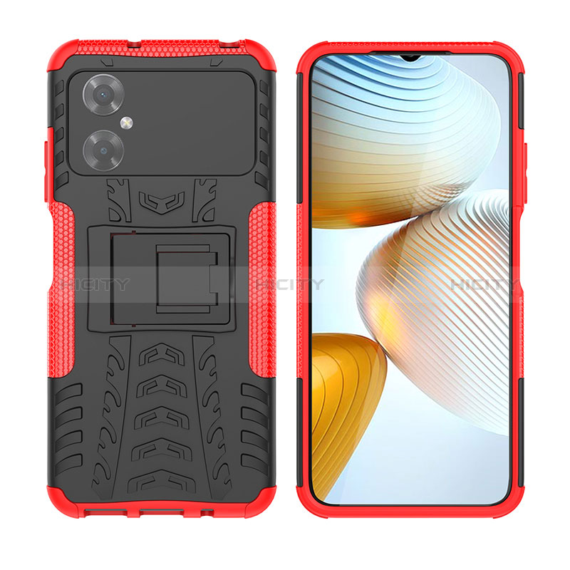 Coque Contour Silicone et Plastique Housse Etui Mat avec Support JX2 pour Xiaomi Poco M4 5G Plus