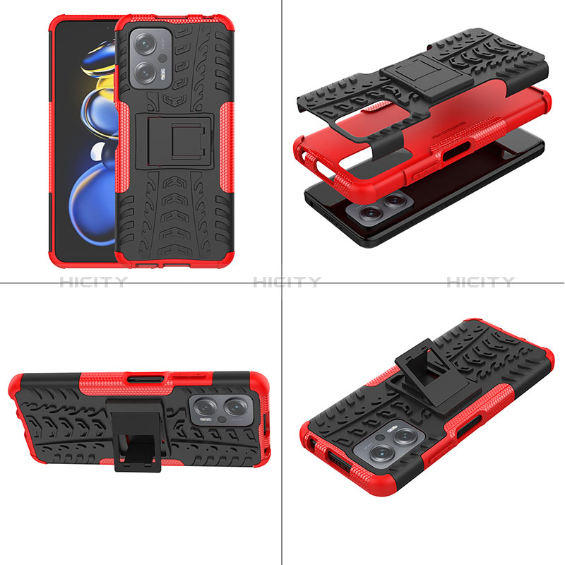 Coque Contour Silicone et Plastique Housse Etui Mat avec Support JX2 pour Xiaomi Poco X4 GT 5G Plus