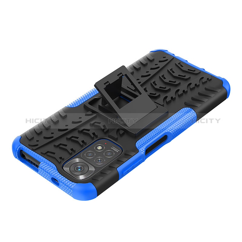 Coque Contour Silicone et Plastique Housse Etui Mat avec Support JX2 pour Xiaomi Redmi Note 11 4G (2022) Plus