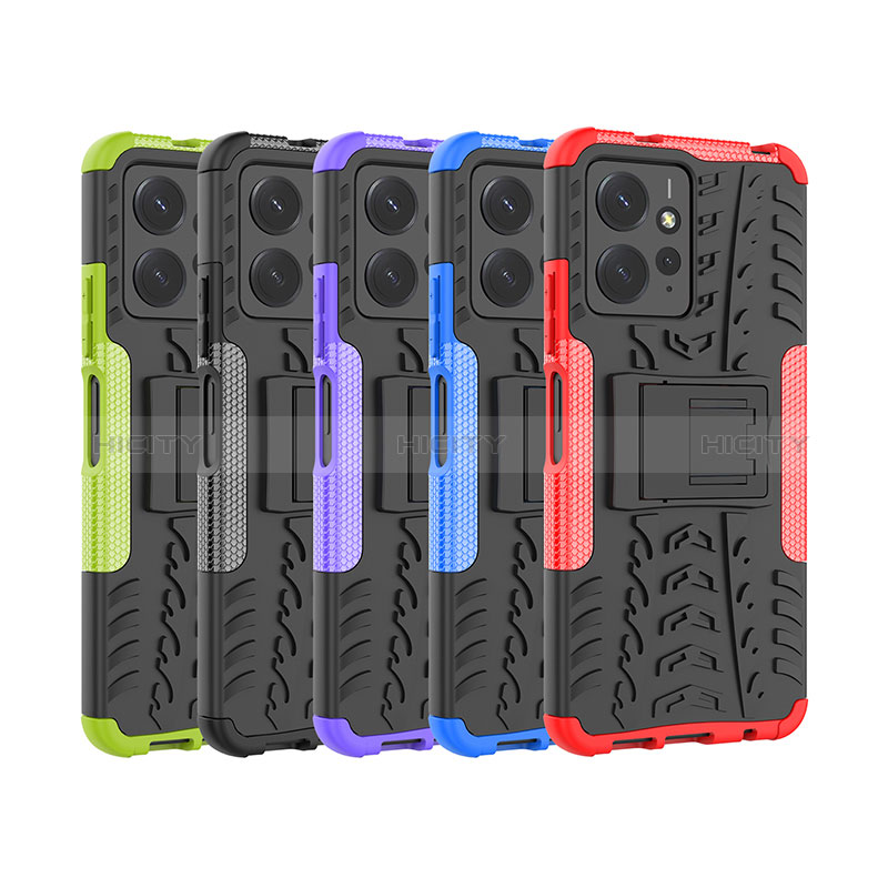 Coque Contour Silicone et Plastique Housse Etui Mat avec Support JX2 pour Xiaomi Redmi Note 12 4G Plus