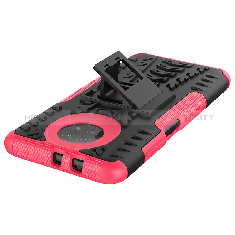 Coque Contour Silicone et Plastique Housse Etui Mat avec Support JX2 pour Xiaomi Redmi Note 9 5G Plus