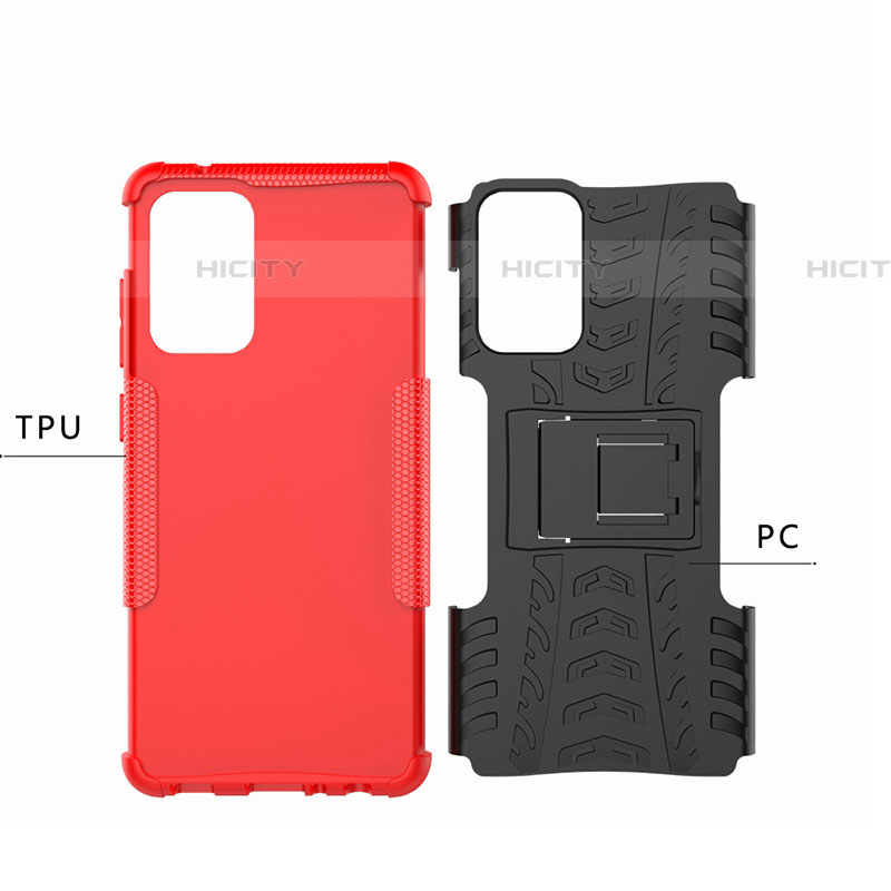 Coque Contour Silicone et Plastique Housse Etui Mat avec Support JX3 pour Samsung Galaxy A72 5G Plus