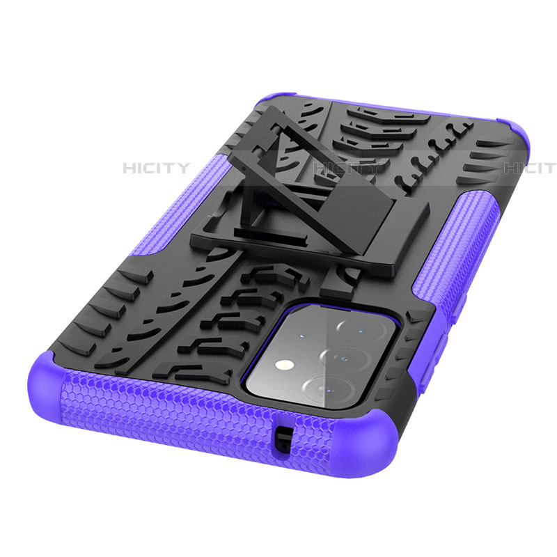 Coque Contour Silicone et Plastique Housse Etui Mat avec Support JX3 pour Samsung Galaxy A72 5G Plus