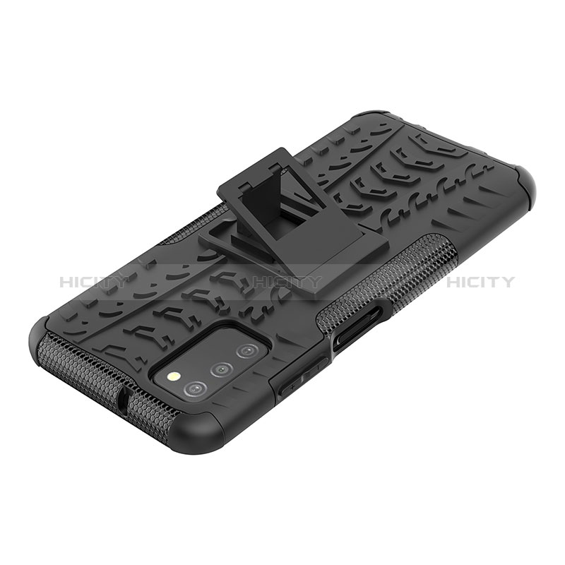 Coque Contour Silicone et Plastique Housse Etui Mat avec Support JX4 pour Samsung Galaxy A02s Plus