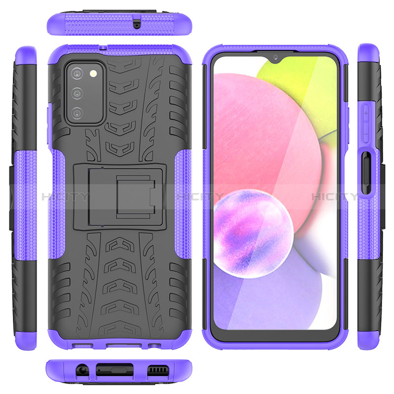 Coque Contour Silicone et Plastique Housse Etui Mat avec Support JX5 pour Samsung Galaxy A02s Plus