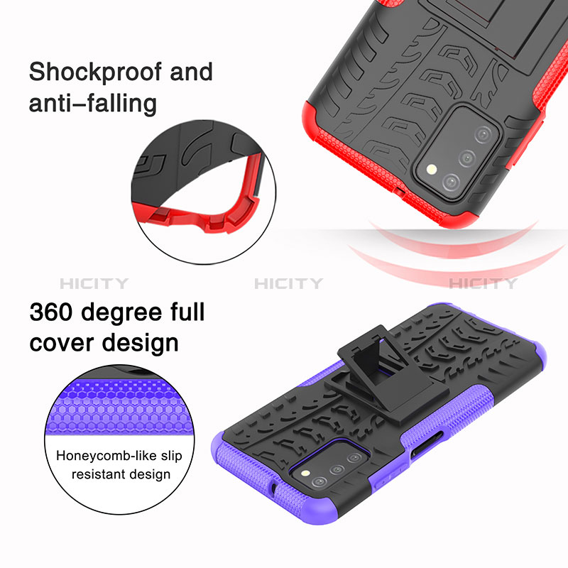 Coque Contour Silicone et Plastique Housse Etui Mat avec Support JX5 pour Samsung Galaxy A02s Plus