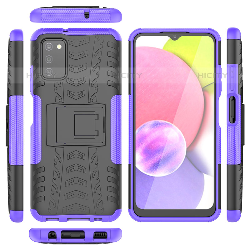 Coque Contour Silicone et Plastique Housse Etui Mat avec Support JX5 pour Samsung Galaxy M02s Plus