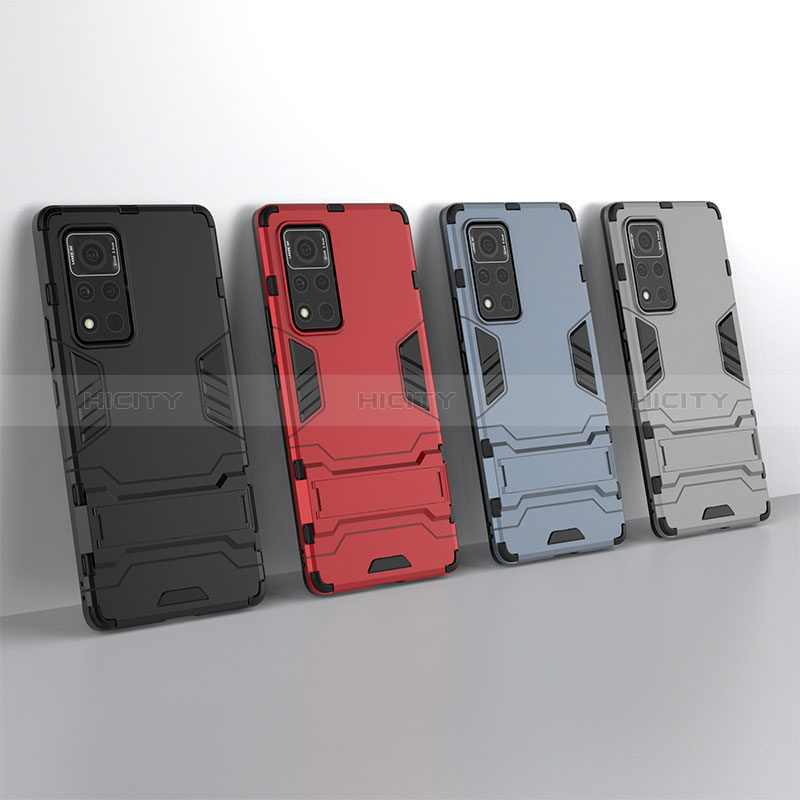 Coque Contour Silicone et Plastique Housse Etui Mat avec Support KC1 pour Huawei Honor V40 5G Plus