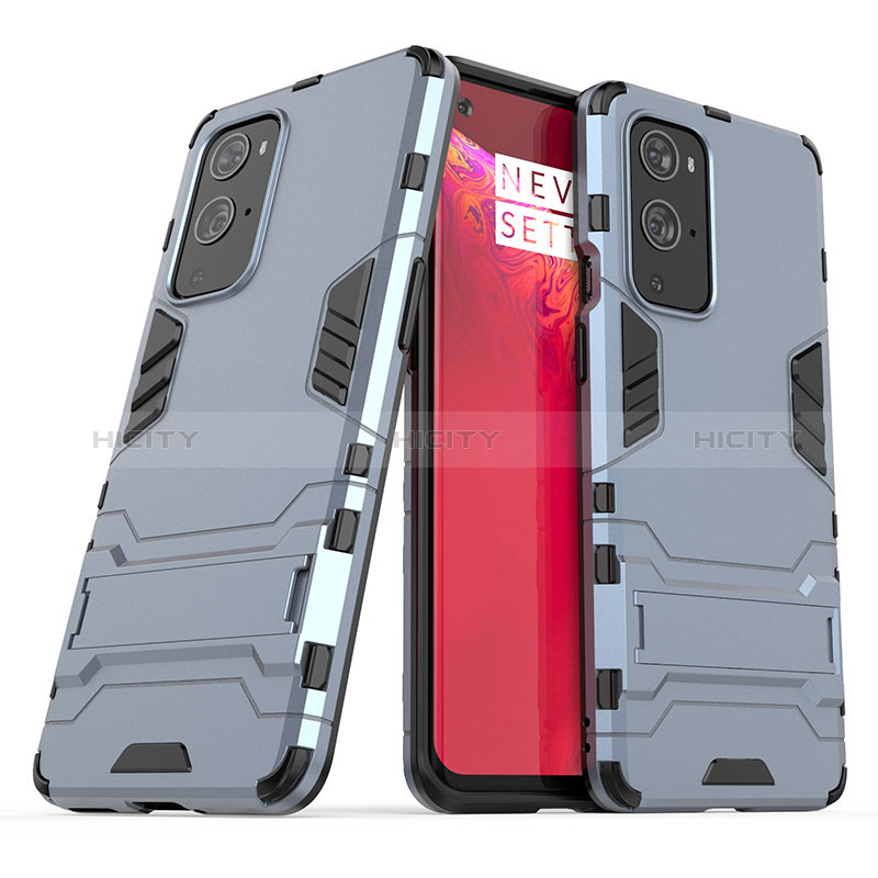 Coque Contour Silicone et Plastique Housse Etui Mat avec Support KC1 pour OnePlus 9 Pro 5G Plus