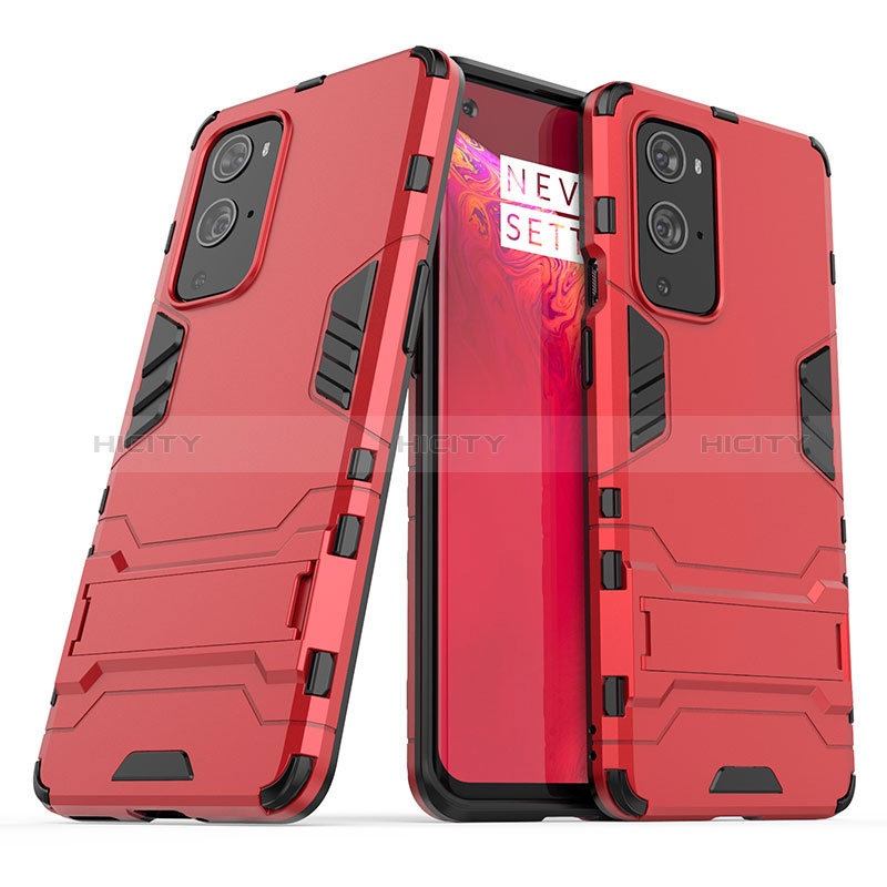 Coque Contour Silicone et Plastique Housse Etui Mat avec Support KC1 pour OnePlus 9 Pro 5G Plus