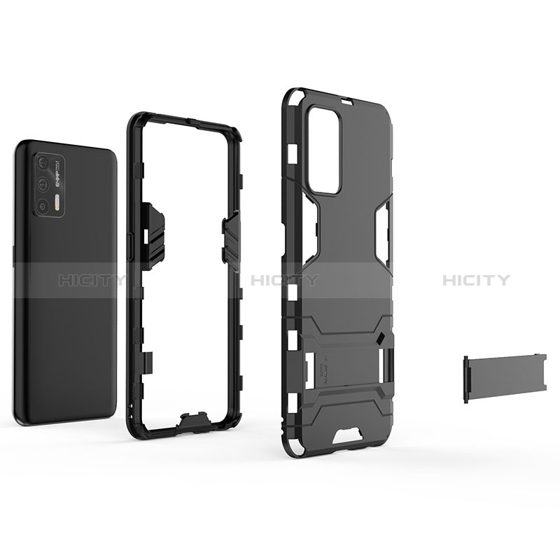 Coque Contour Silicone et Plastique Housse Etui Mat avec Support KC1 pour Realme GT Neo 2T 5G Plus