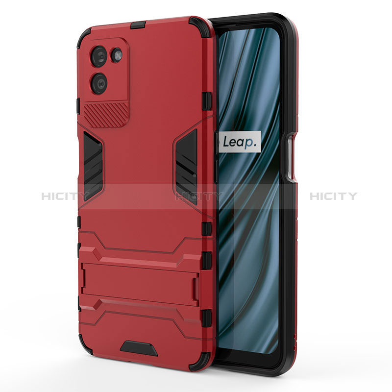 Coque Contour Silicone et Plastique Housse Etui Mat avec Support KC1 pour Realme V11 5G Plus