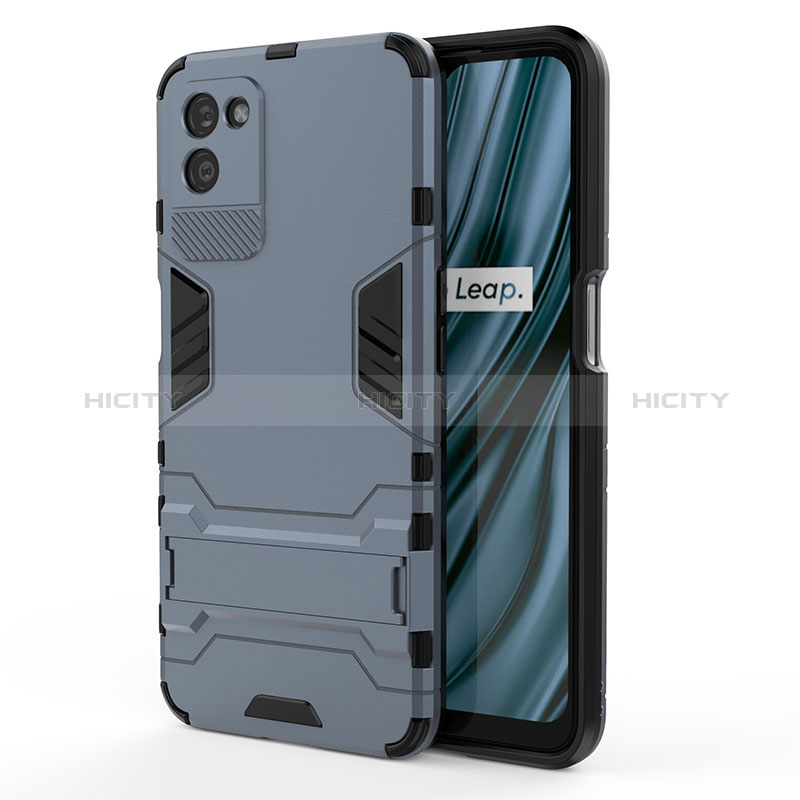 Coque Contour Silicone et Plastique Housse Etui Mat avec Support KC1 pour Realme V11s 5G Plus