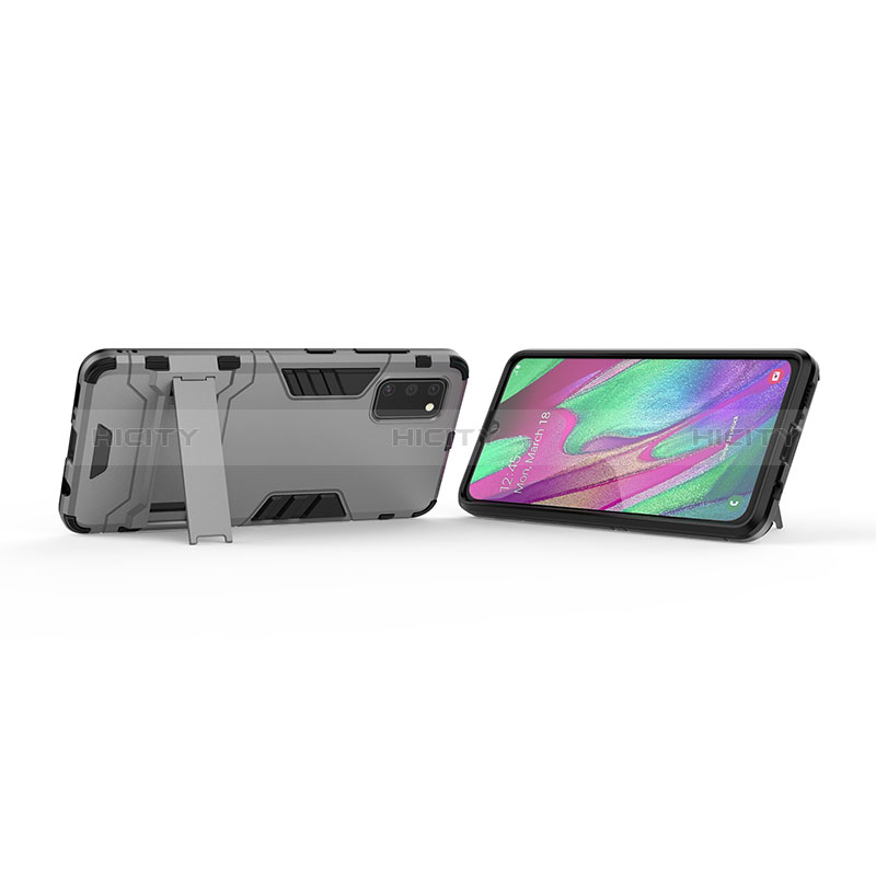 Coque Contour Silicone et Plastique Housse Etui Mat avec Support KC1 pour Samsung Galaxy A41 Plus