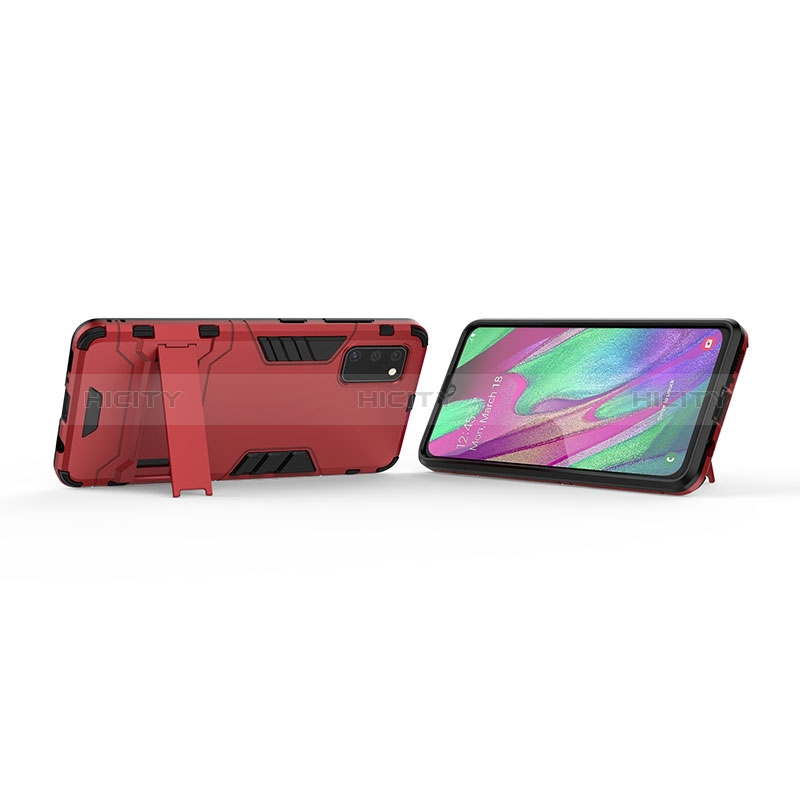 Coque Contour Silicone et Plastique Housse Etui Mat avec Support KC1 pour Samsung Galaxy A41 Plus