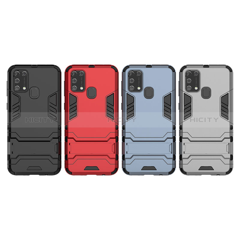 Coque Contour Silicone et Plastique Housse Etui Mat avec Support KC1 pour Samsung Galaxy M31 Plus