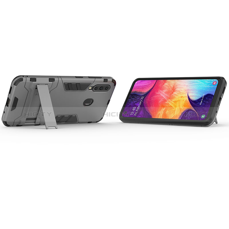 Coque Contour Silicone et Plastique Housse Etui Mat avec Support KC1 pour Samsung Galaxy M40 Plus