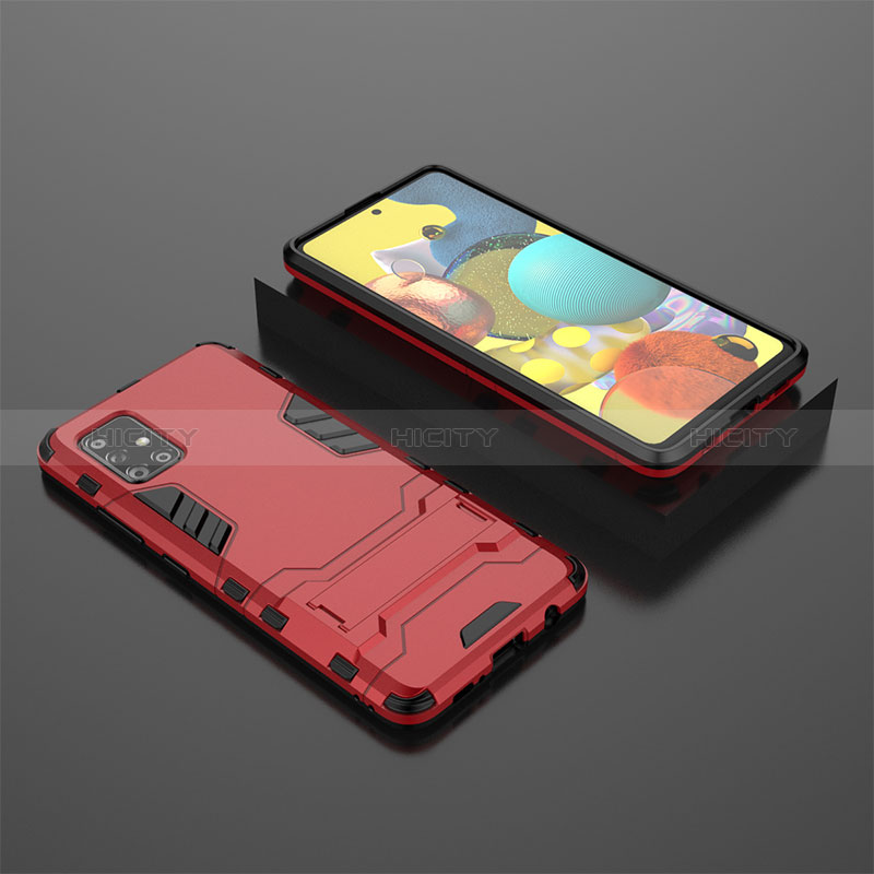 Coque Contour Silicone et Plastique Housse Etui Mat avec Support KC1 pour Samsung Galaxy M40S Plus