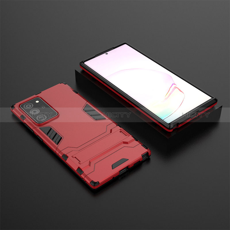 Coque Contour Silicone et Plastique Housse Etui Mat avec Support KC1 pour Samsung Galaxy Note 20 Ultra 5G Plus