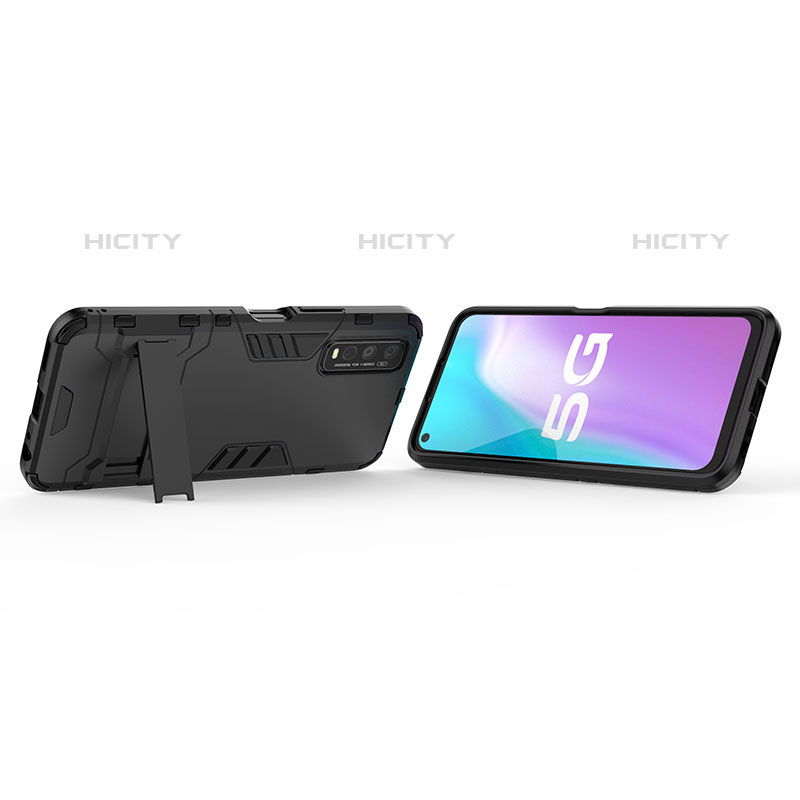 Coque Contour Silicone et Plastique Housse Etui Mat avec Support KC1 pour Vivo iQOO U1 Plus