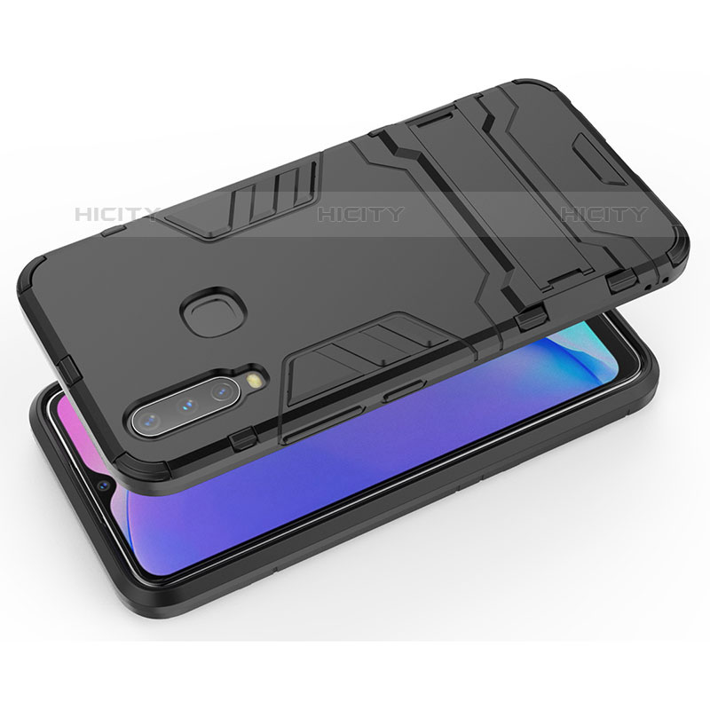 Coque Contour Silicone et Plastique Housse Etui Mat avec Support KC1 pour Vivo Y12 Plus