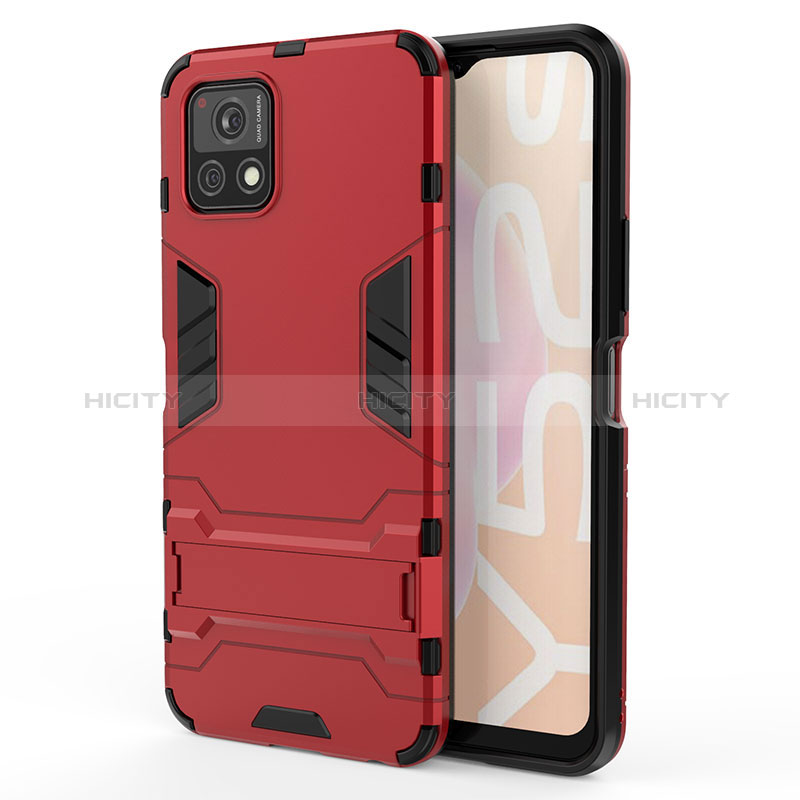 Coque Contour Silicone et Plastique Housse Etui Mat avec Support KC1 pour Vivo Y31s 5G Plus