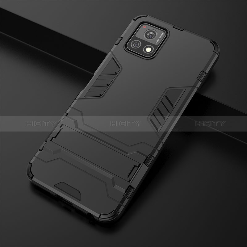 Coque Contour Silicone et Plastique Housse Etui Mat avec Support KC1 pour Vivo Y31s 5G Plus