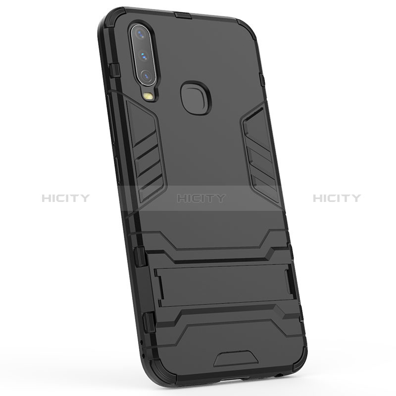 Coque Contour Silicone et Plastique Housse Etui Mat avec Support KC1 pour Vivo Y3s Plus