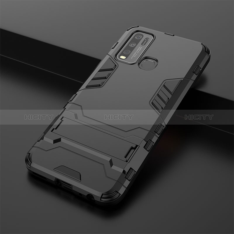 Coque Contour Silicone et Plastique Housse Etui Mat avec Support KC1 pour Vivo Y50 Plus