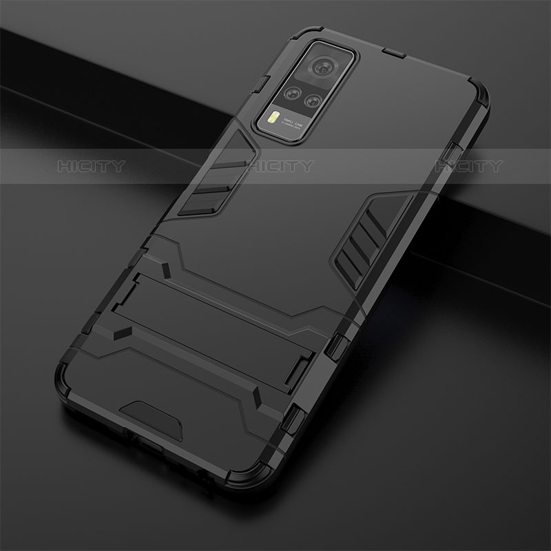 Coque Contour Silicone et Plastique Housse Etui Mat avec Support KC1 pour Vivo Y51A Plus