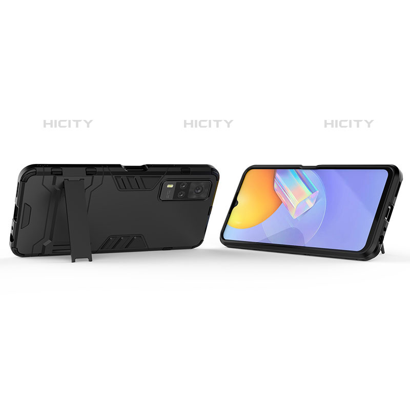 Coque Contour Silicone et Plastique Housse Etui Mat avec Support KC1 pour Vivo Y51A Plus