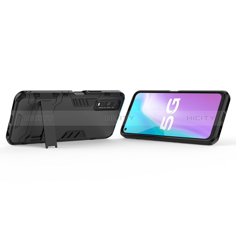 Coque Contour Silicone et Plastique Housse Etui Mat avec Support KC1 pour Vivo Y51s 5G Plus