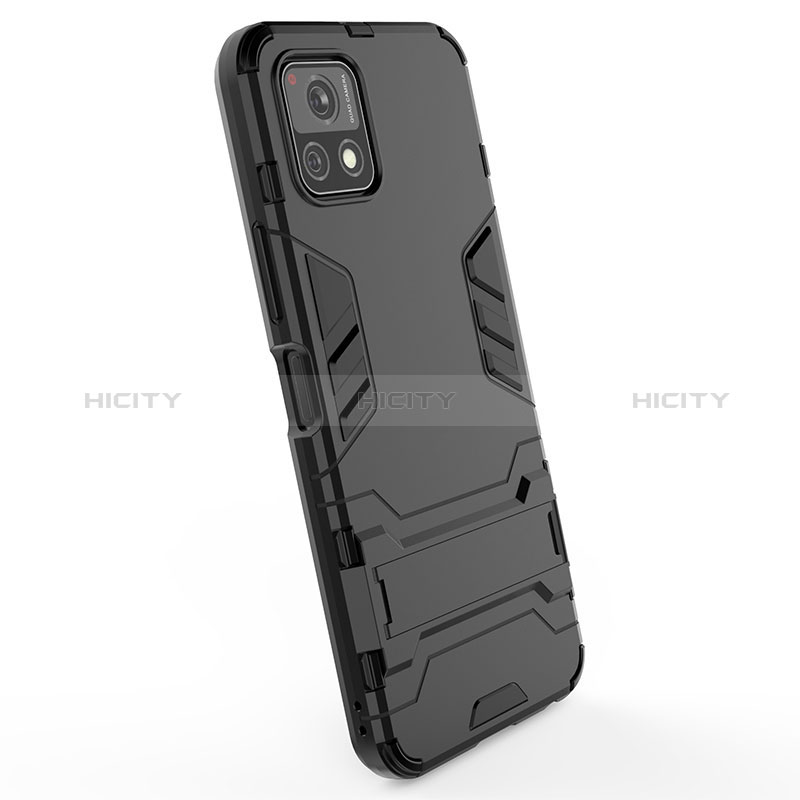 Coque Contour Silicone et Plastique Housse Etui Mat avec Support KC1 pour Vivo Y52s t1 5G Plus