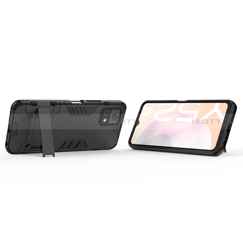 Coque Contour Silicone et Plastique Housse Etui Mat avec Support KC1 pour Vivo Y52s t1 5G Plus