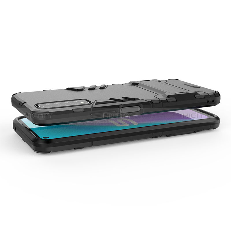 Coque Contour Silicone et Plastique Housse Etui Mat avec Support KC1 pour Vivo Y70t 5G Plus