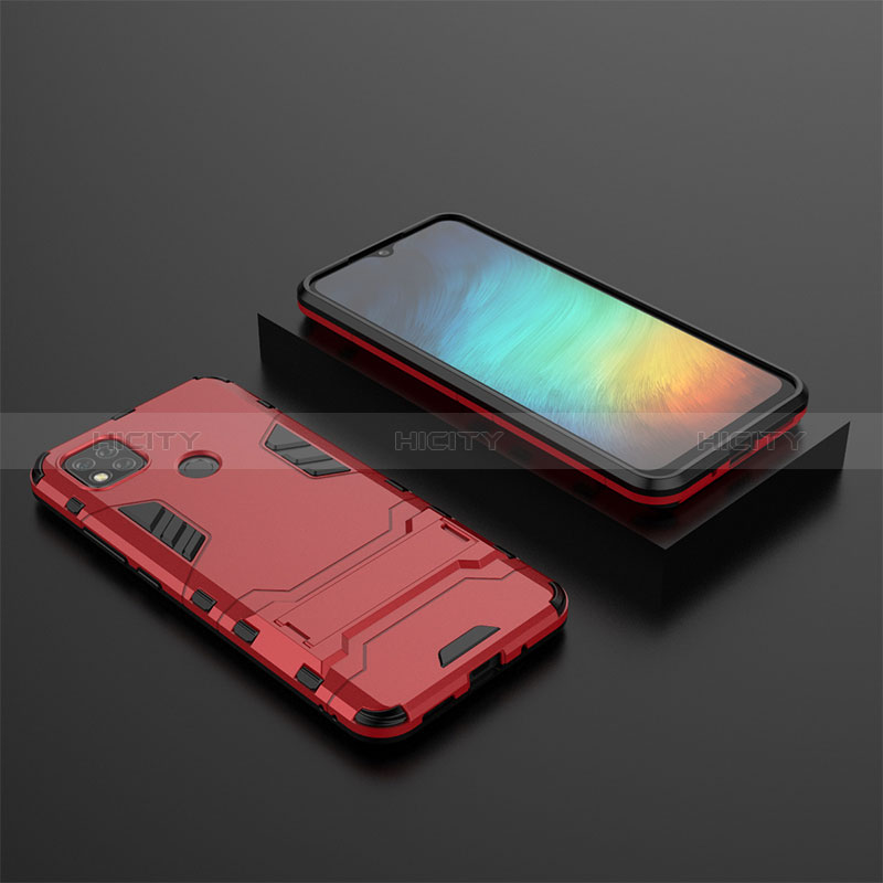 Coque Contour Silicone et Plastique Housse Etui Mat avec Support KC1 pour Xiaomi POCO C3 Plus