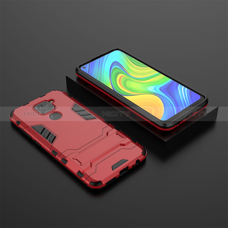 Coque Contour Silicone et Plastique Housse Etui Mat avec Support KC1 pour Xiaomi Redmi 10X 4G Plus