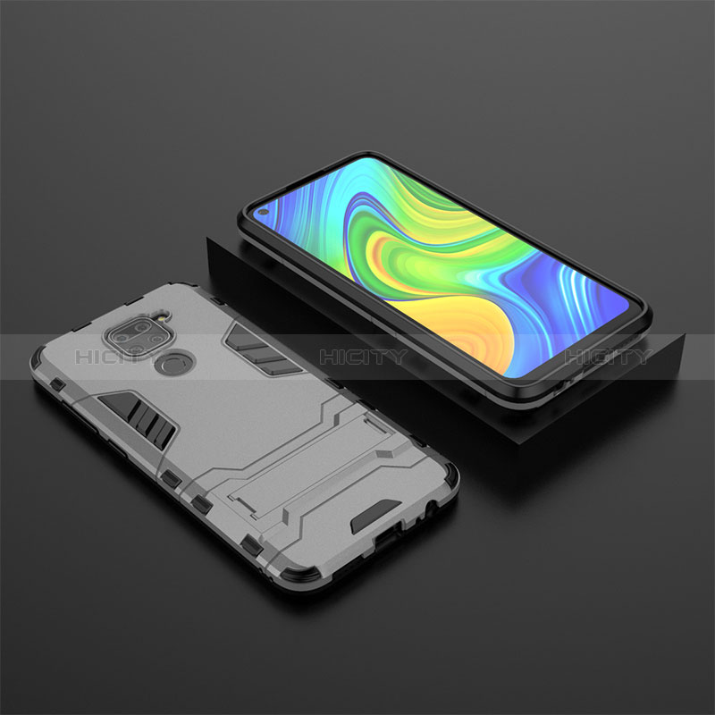 Coque Contour Silicone et Plastique Housse Etui Mat avec Support KC1 pour Xiaomi Redmi 10X 4G Plus